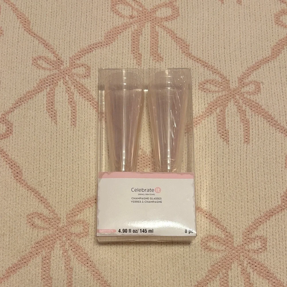 Pink Plastic Champagne Glasses